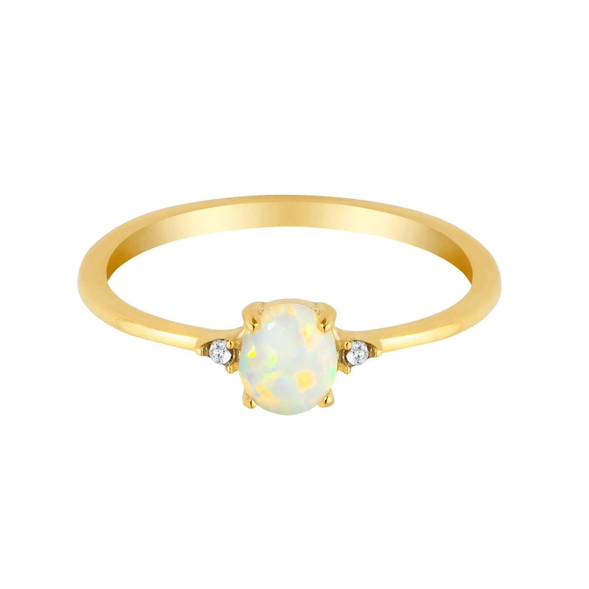 BohoMoon Stainless Steel December Opal Ring Gold / US 6 / UK L / EUR 51 (small)