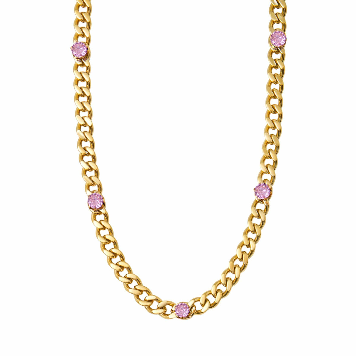 BohoMoon Stainless Steel Jolene Necklace Gold / Pink