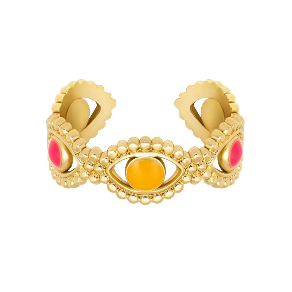 BohoMoon Stainless Steel Dora Eye Ring Gold / Adjustable
