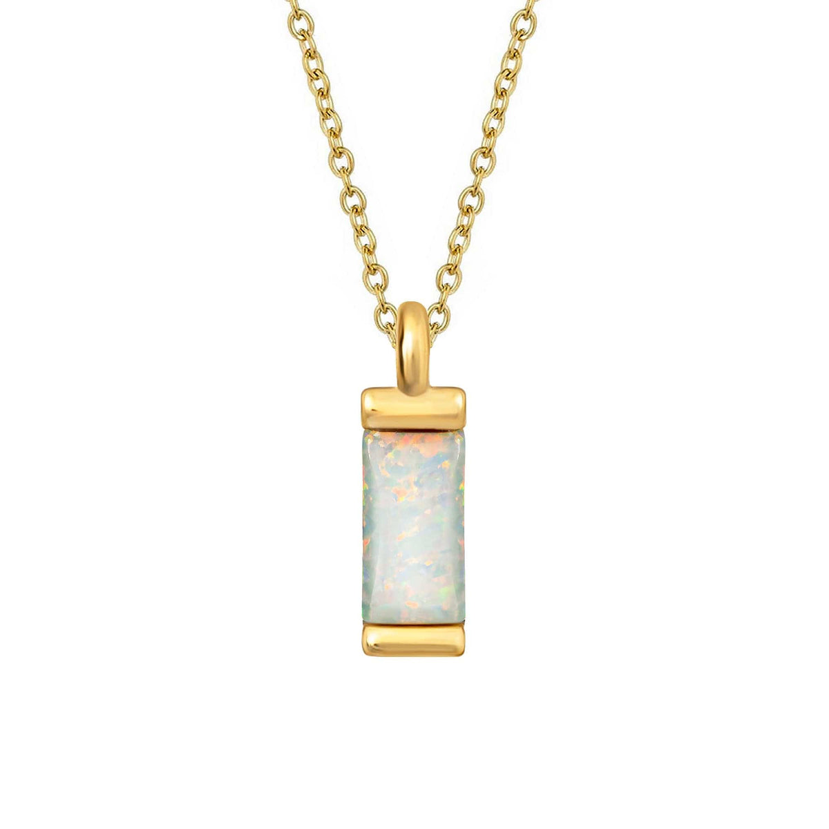 BohoMoon Stainless Steel Siren Opal Necklace Gold