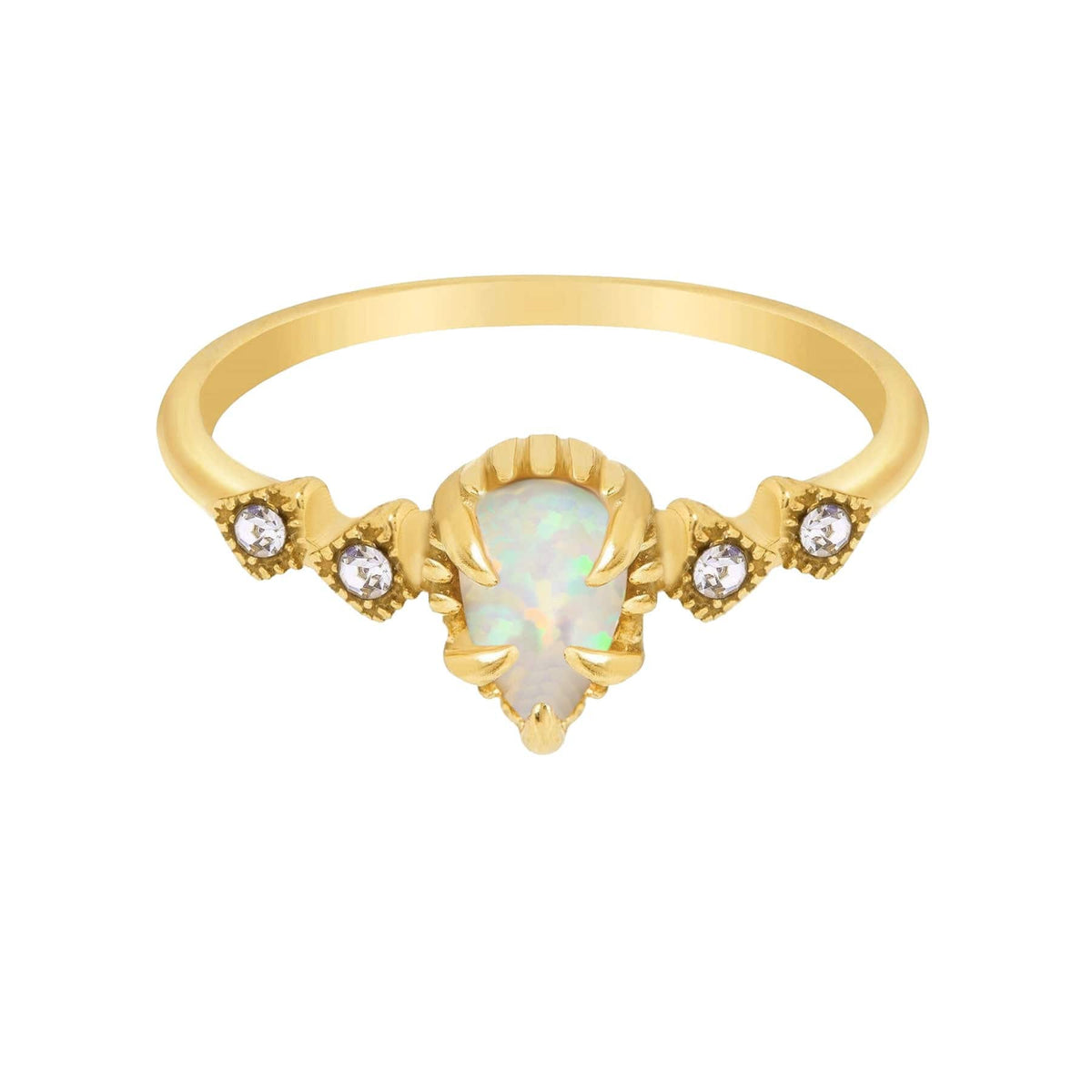 BohoMoon Stainless Steel Alyssa Opal Ring Gold / US 6 / UK L / EUR 51 (small)