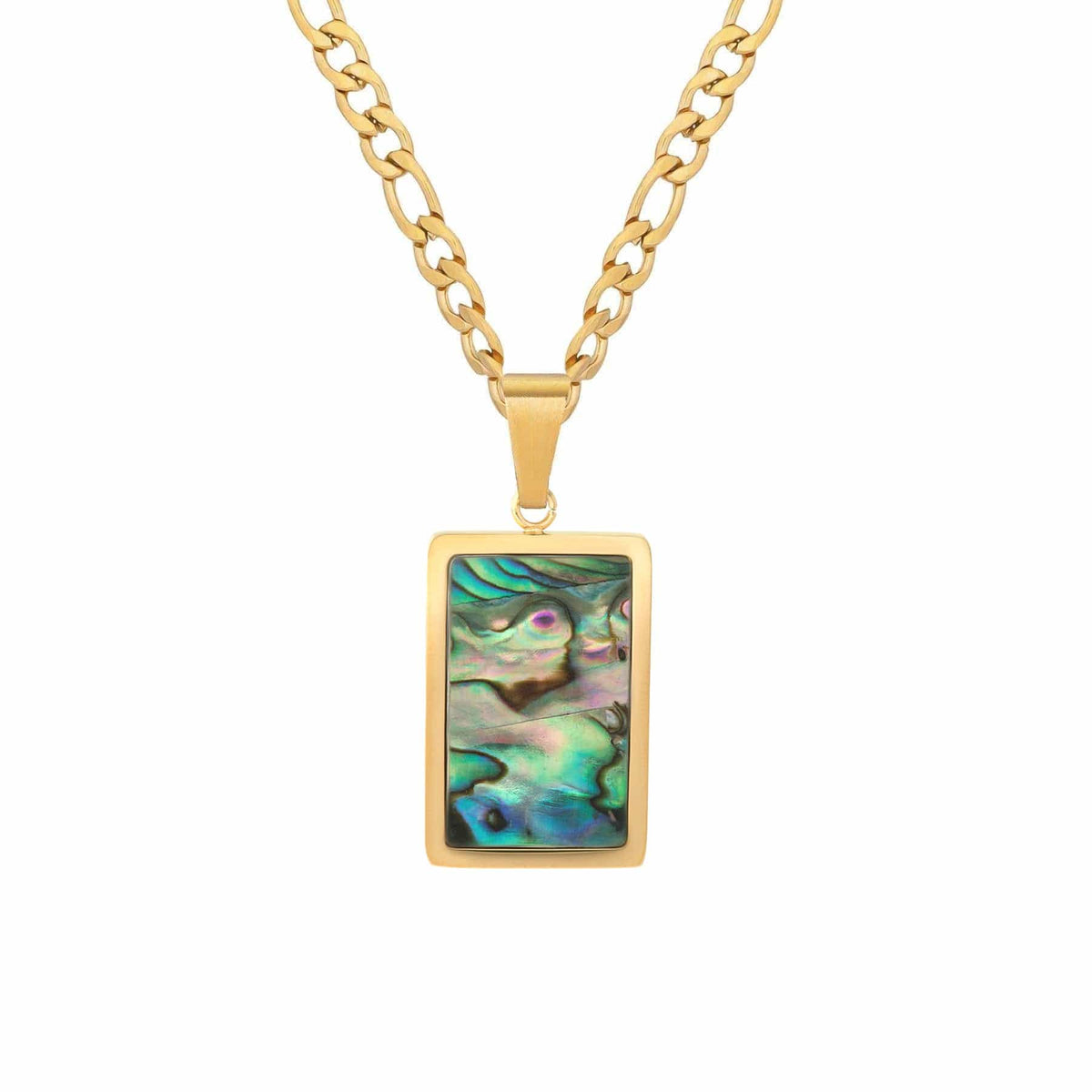 BohoMoon Stainless Steel Nia Abalone Necklace Gold