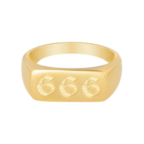 BohoMoon Stainless Steel Angel Numbers Ring Gold / 666 / US 6 / UK L / EUR 51 (small)