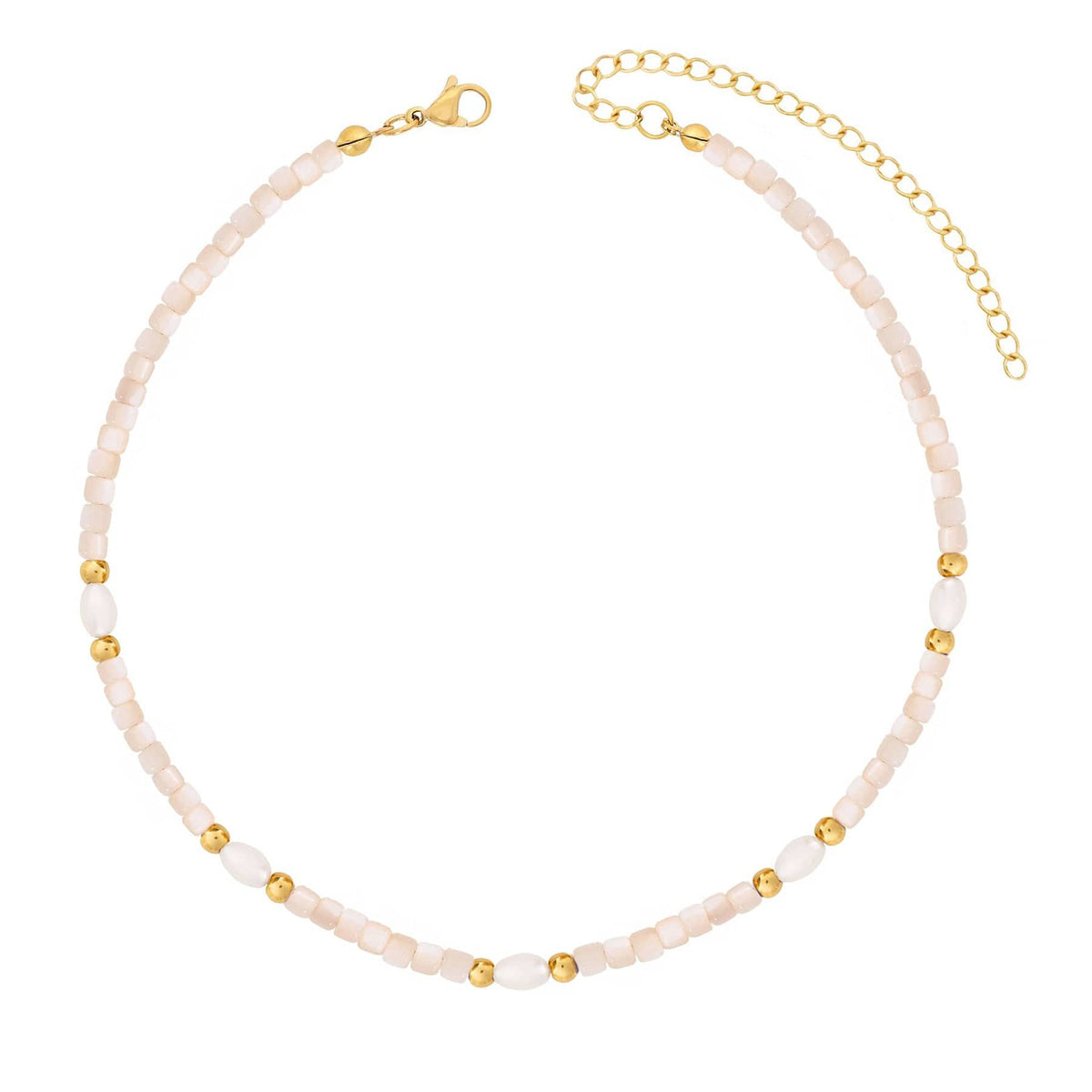 BohoMoon Stainless Steel Neutral Pearl Choker Gold