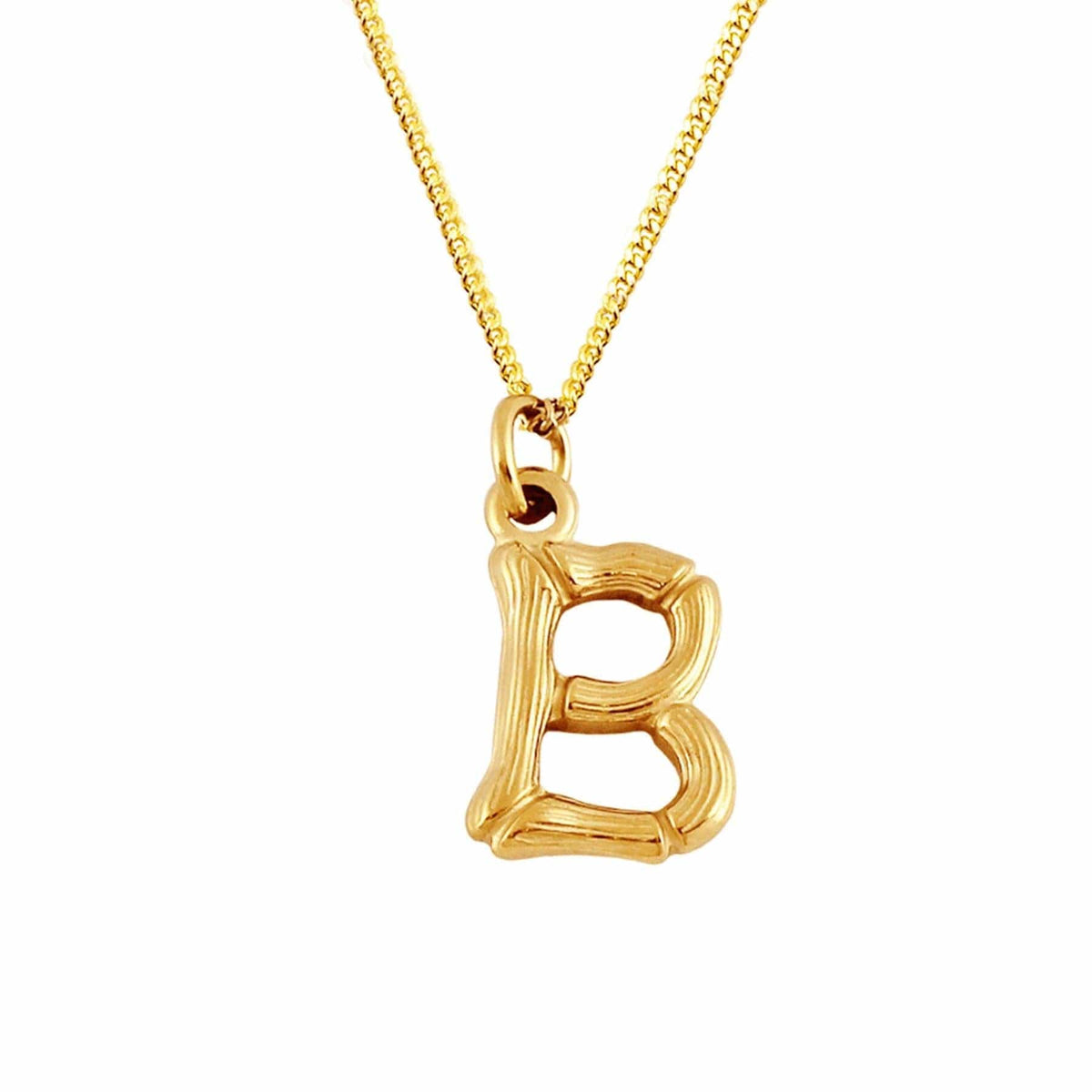 BOHOMOON Stainless Steel Bamboo Initial Necklace Gold / A