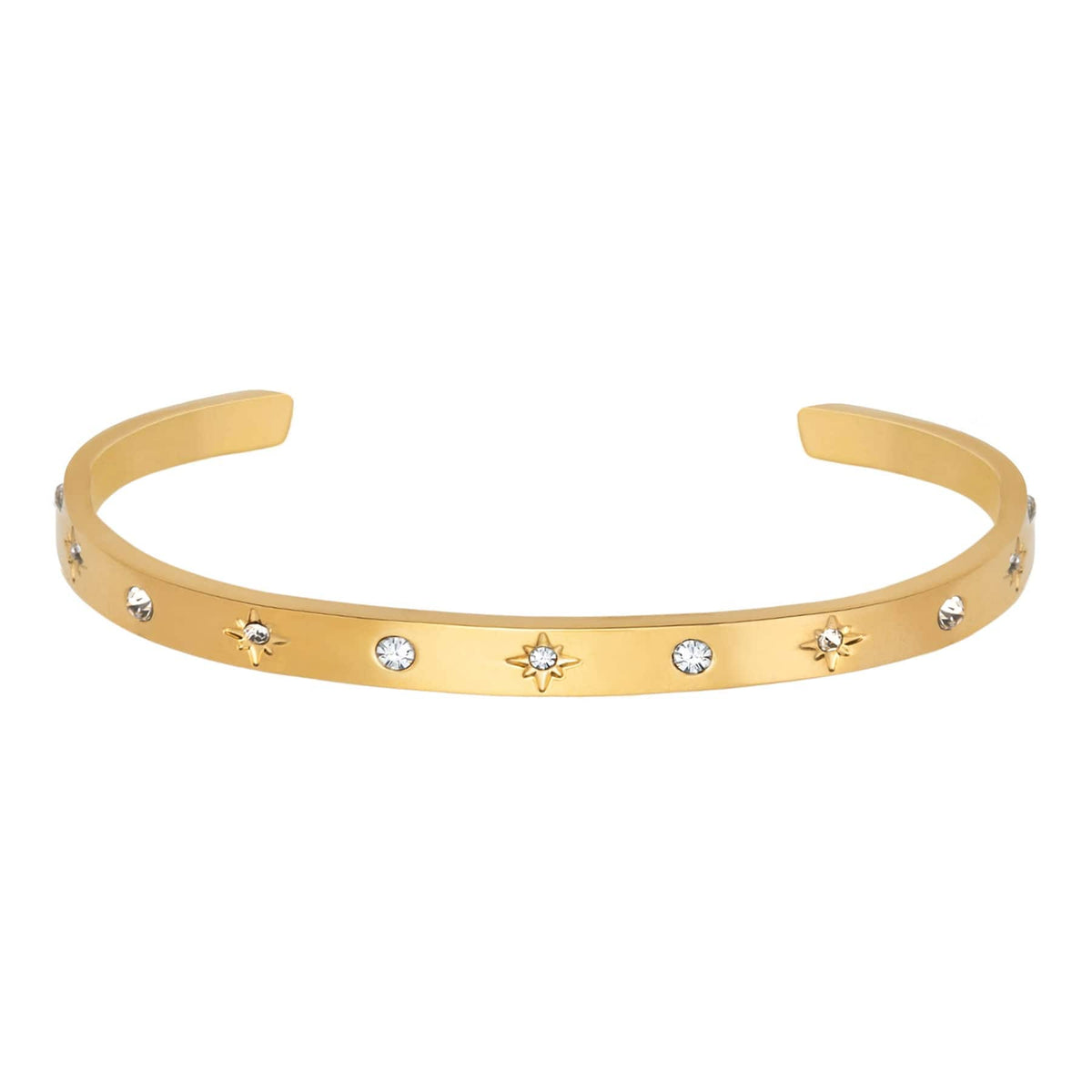 BohoMoon Stainless Steel Sparkle Cuff Bracelet
