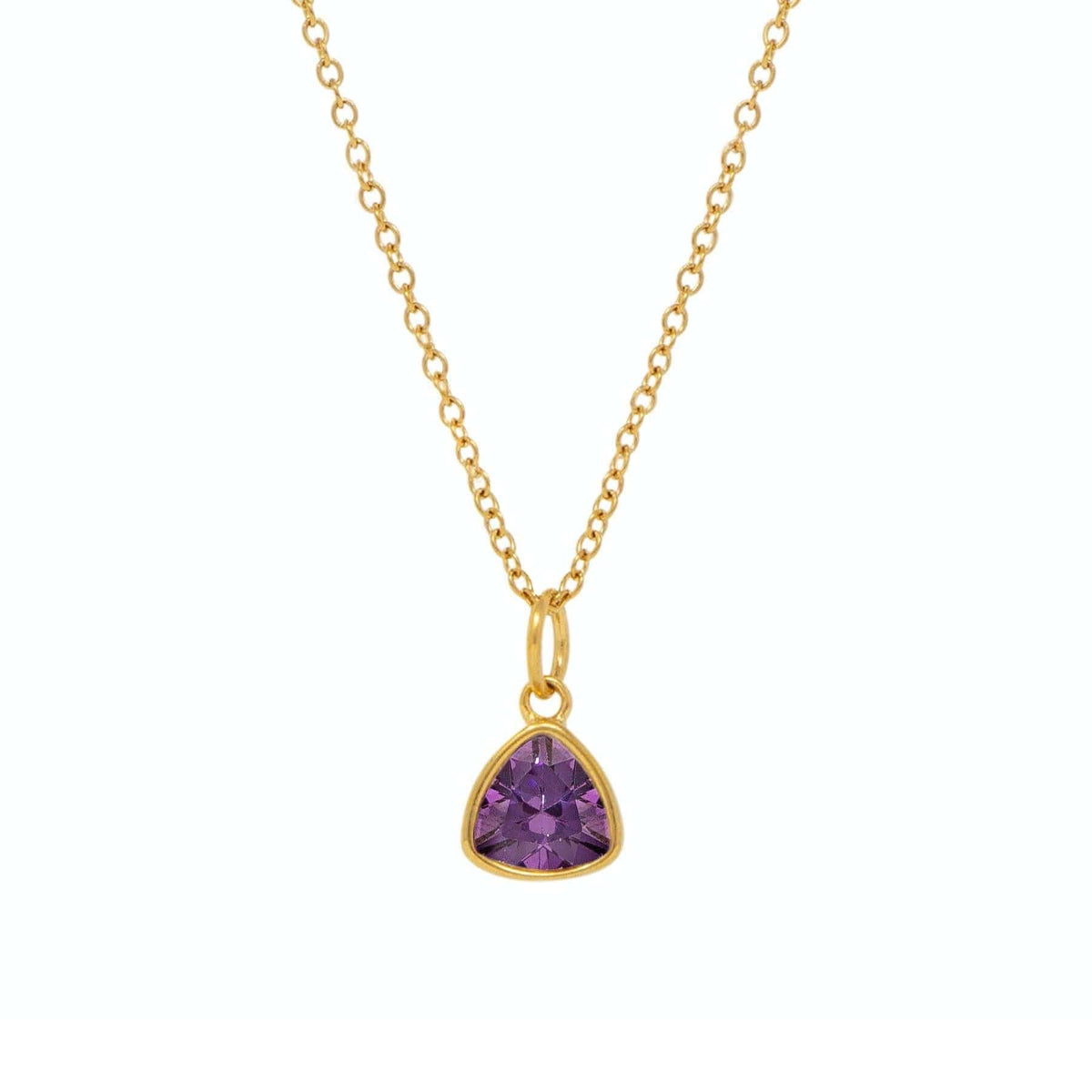 BohoMoon Stainless Steel Birthstone Necklace Gold / February