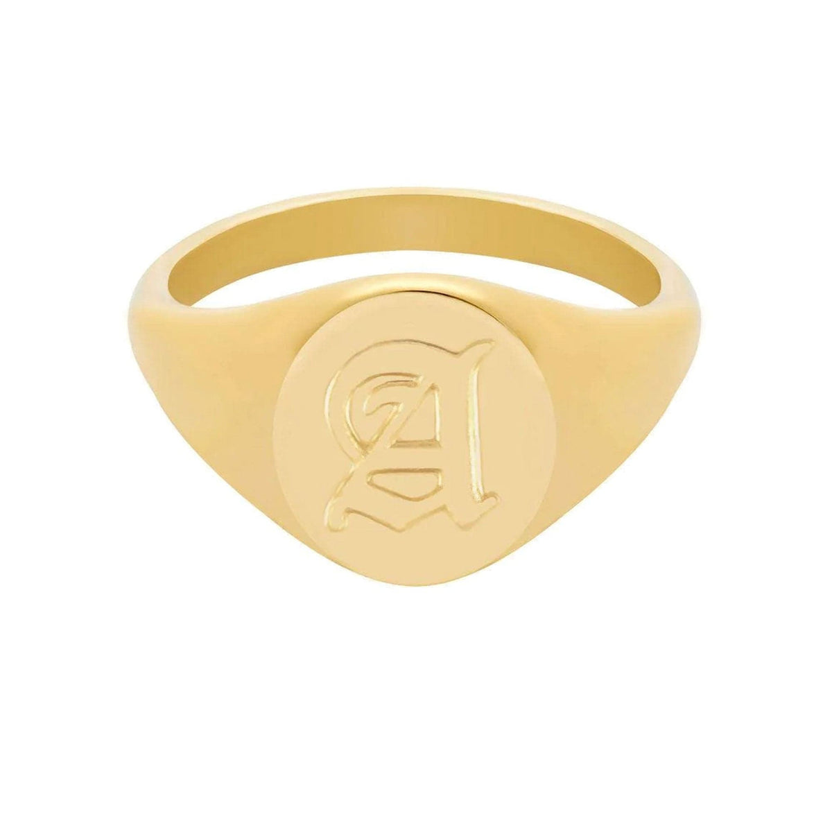 BOHOMOON Stainless Steel Dolce Initial Signet Ring Gold A / US 6 / UK L / EUR 51 (small)