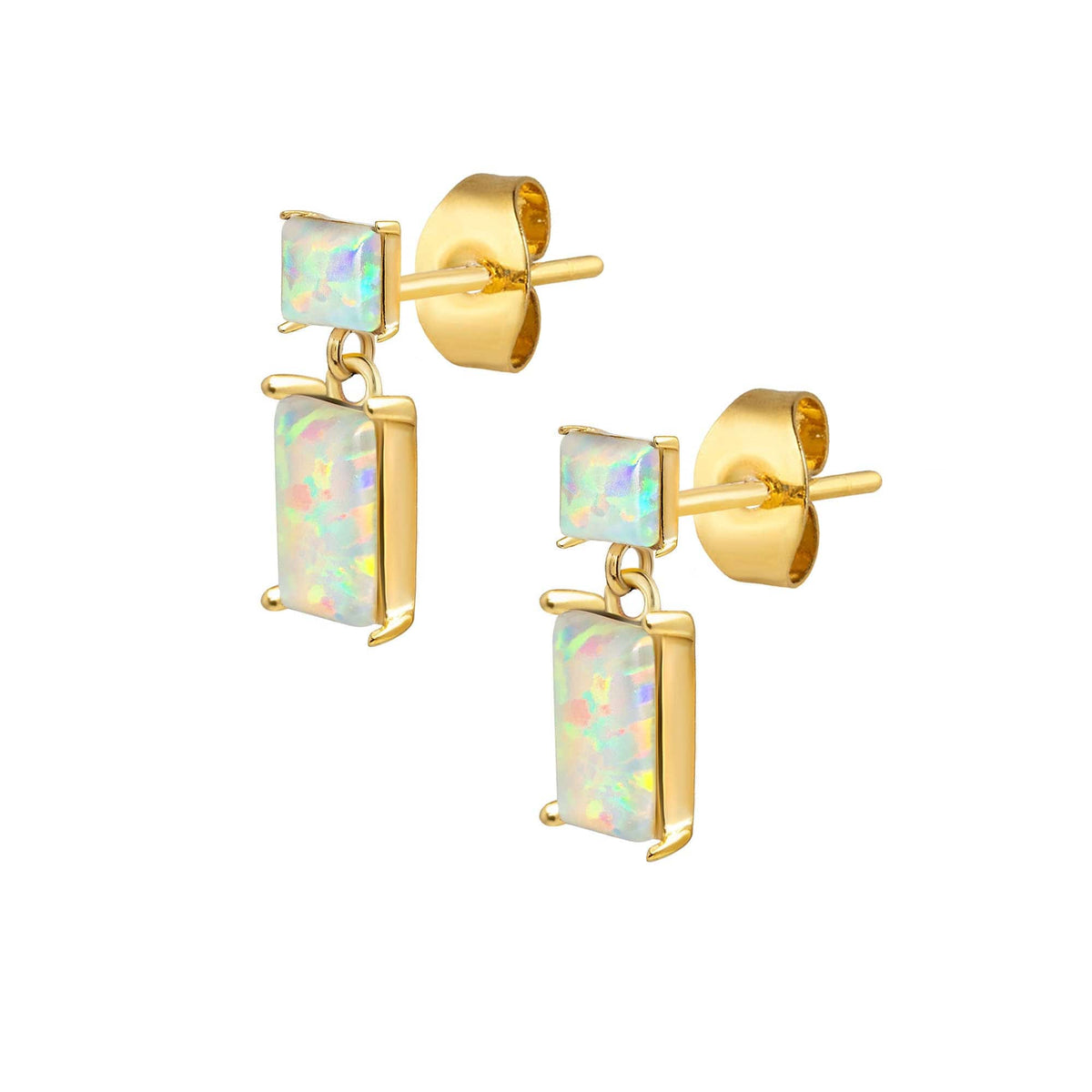 BohoMoon Stainless Steel Cecilia Opal Stud Earrings Gold