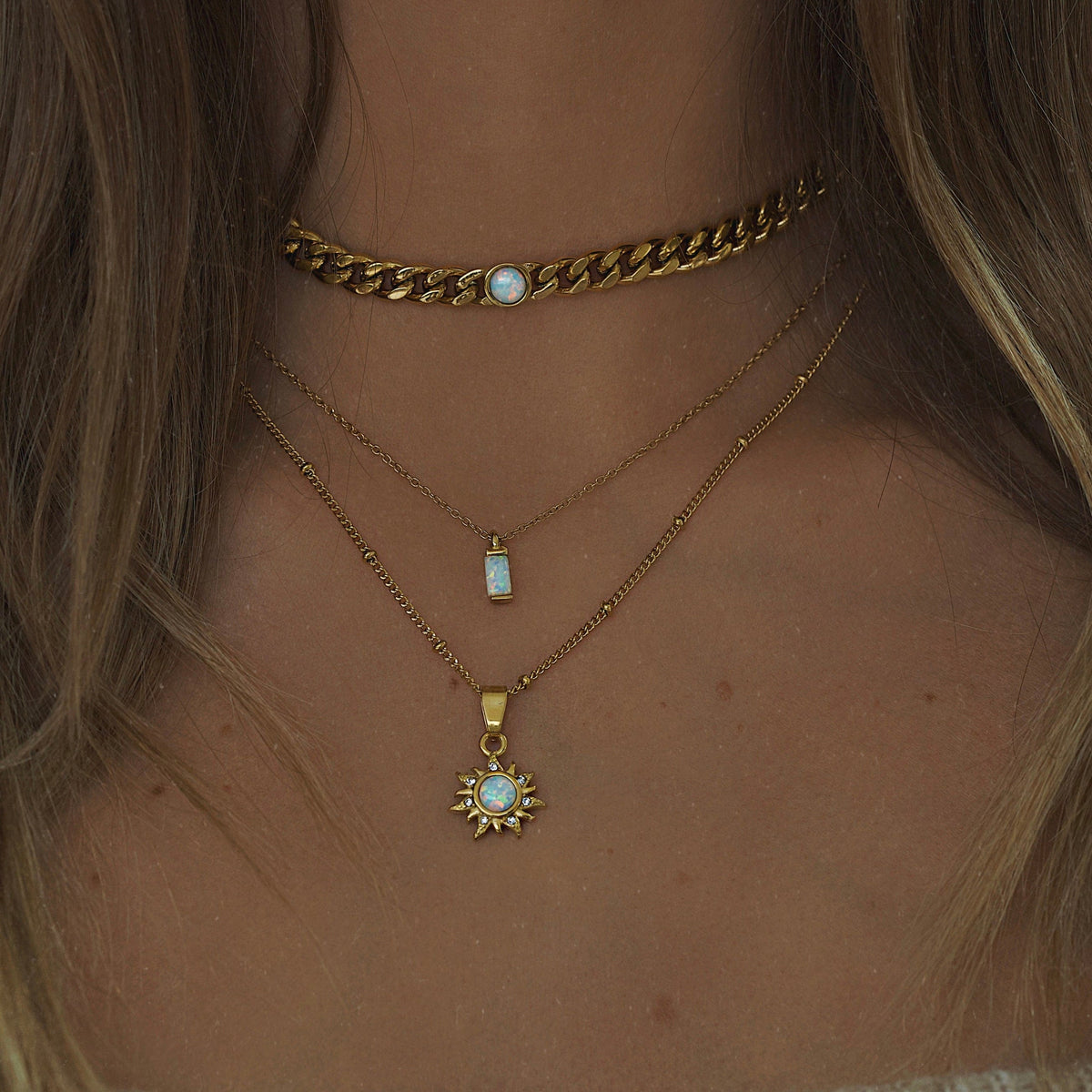 BohoMoon Stainless Steel Siren Opal Necklace