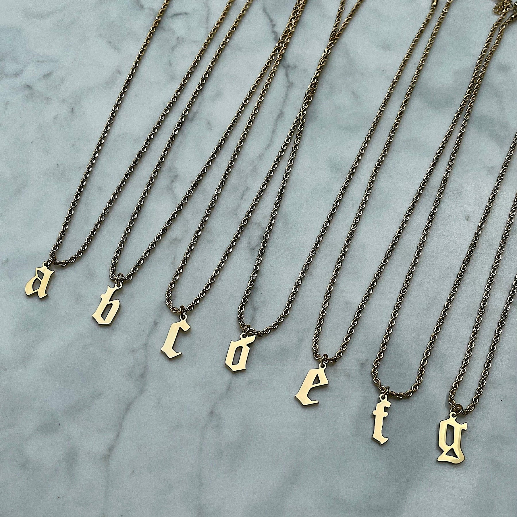 BohoMoon Stainless Steel Marella Lowercase Initial Necklace