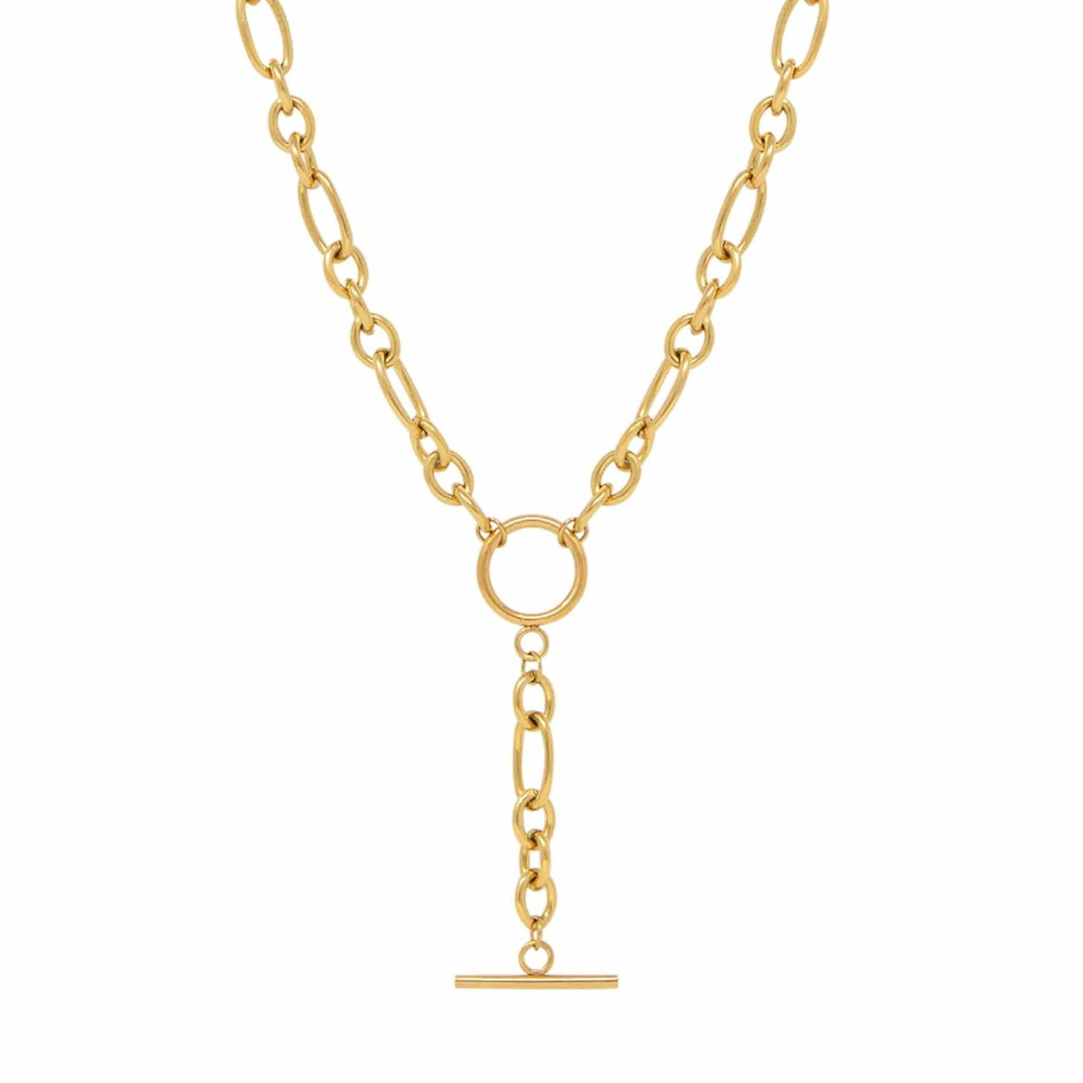 BohoMoon Stainless Steel Montana Tbar Necklace Gold