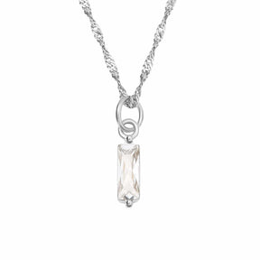 BohoMoon Stainless Steel Quartet Birthstone Necklace Silver / April