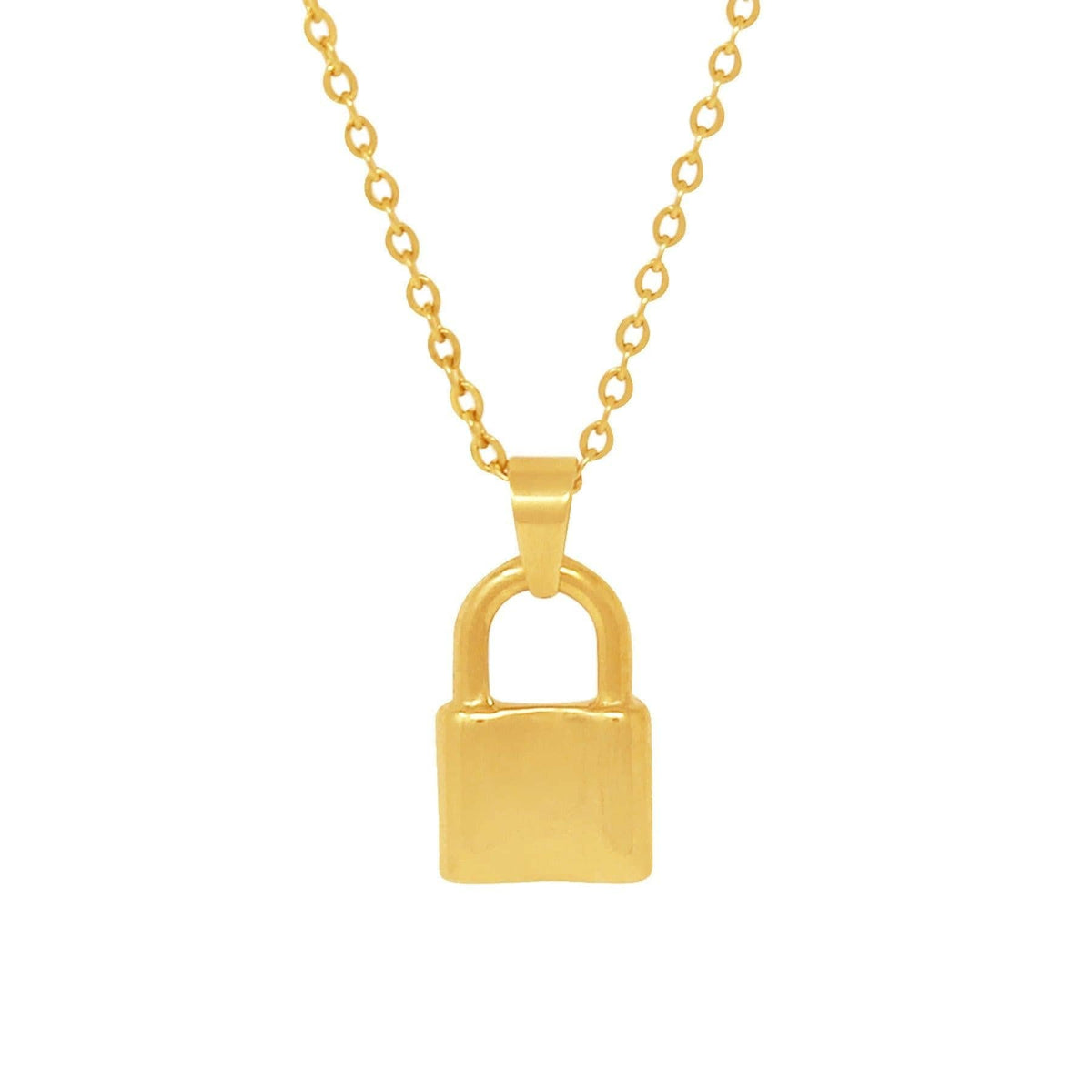 BohoMoon Stainless Steel Padlock Choker / Necklace Gold / Choker