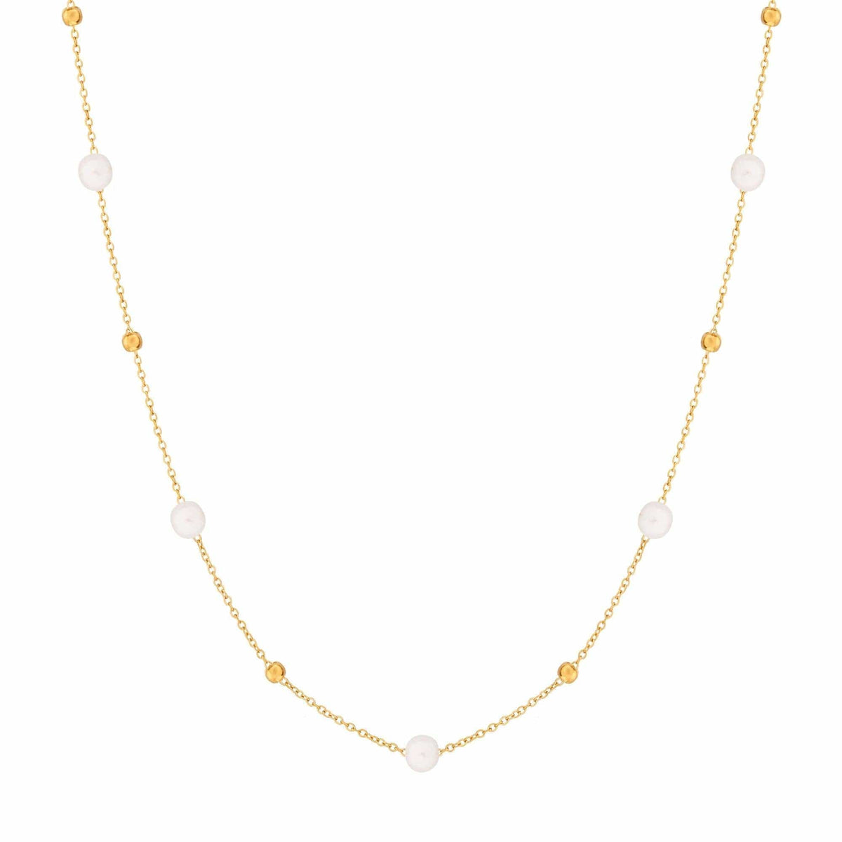 BohoMoon Stainless Steel Paradise Pearl Necklace Gold