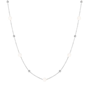 BohoMoon Stainless Steel Paradise Pearl Necklace Silver