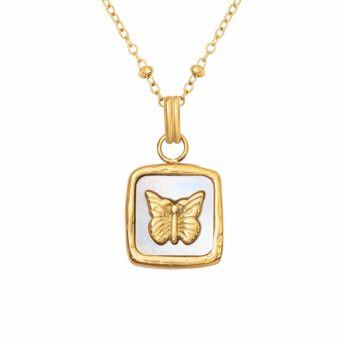 BohoMoon Stainless Steel Samsara Butterfly Necklace Gold
