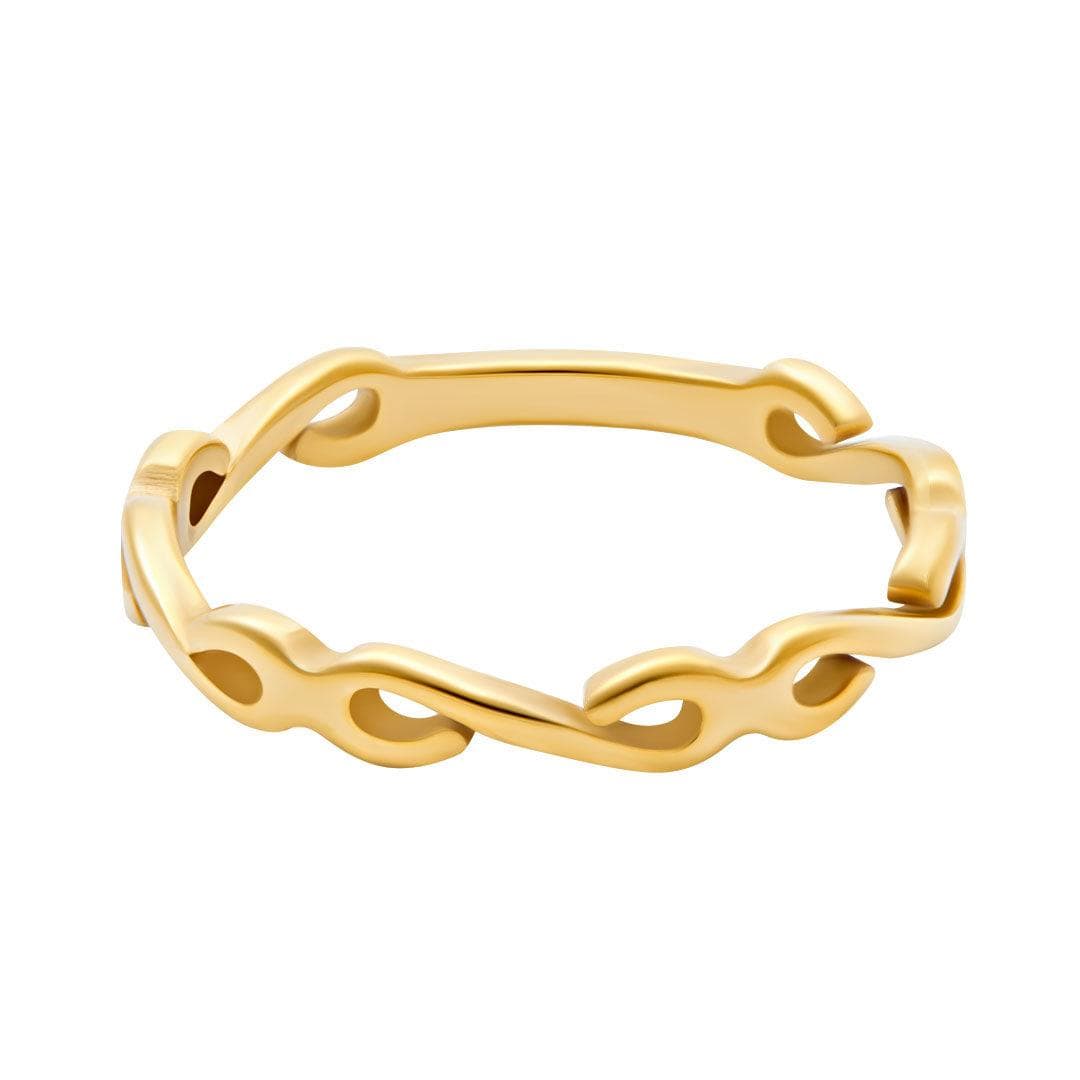 BohoMoon Stainless Steel Swirl Ring Gold / US 4 / UK H / EUR 46 / (xxsmall)