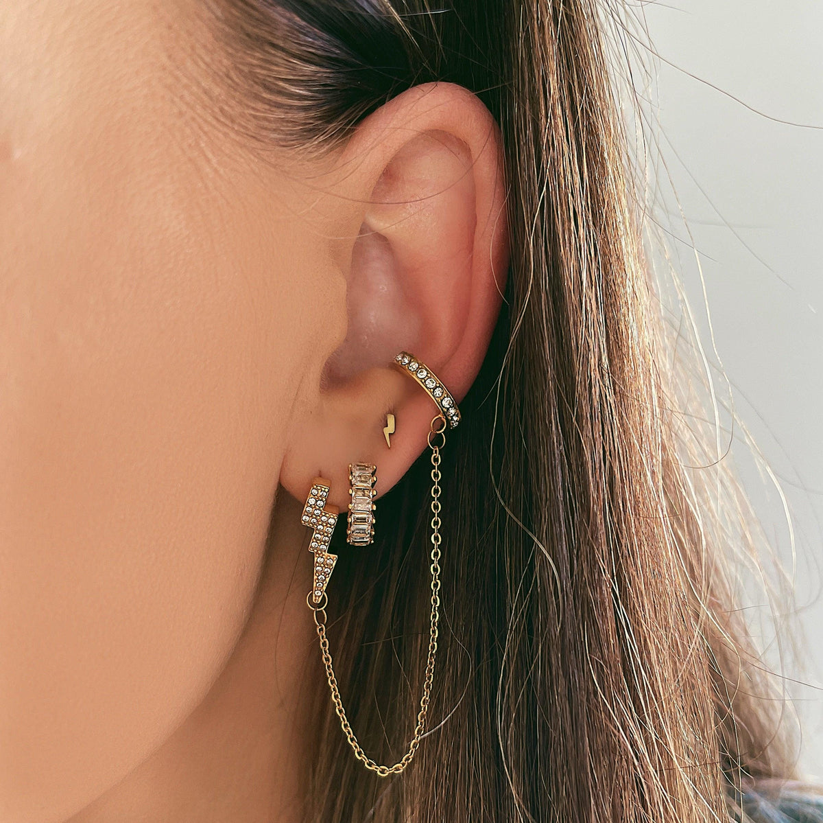 BohoMoon Stainless Steel Thunder Earring & Cuff