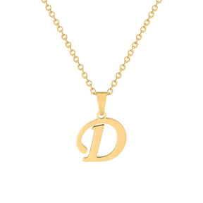 BohoMoon Stainless Steel Timeless Initial Necklace Gold / A