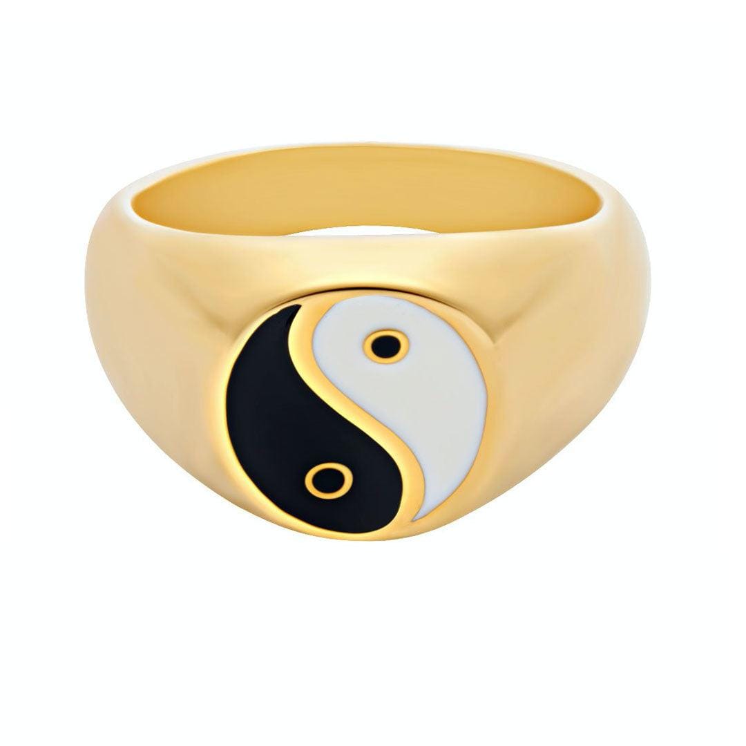 BohoMoon Stainless Steel Yin Yang Ring Gold / US 5 / UK J / EUR 49 (x small)