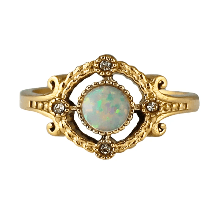 BohoMoon Stainless Steel Jolie Opal Ring Gold / US 6 / UK L / EUR 51 (small)