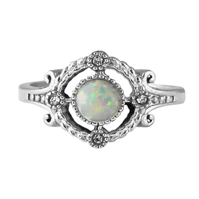 BohoMoon Stainless Steel Jolie Opal Ring Silver / US 6 / UK L / EUR 51 (small)